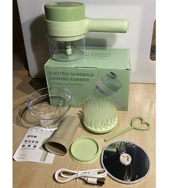 4 In 1 Electric Handheld Cooking Hammer Vegetable Cutter Set